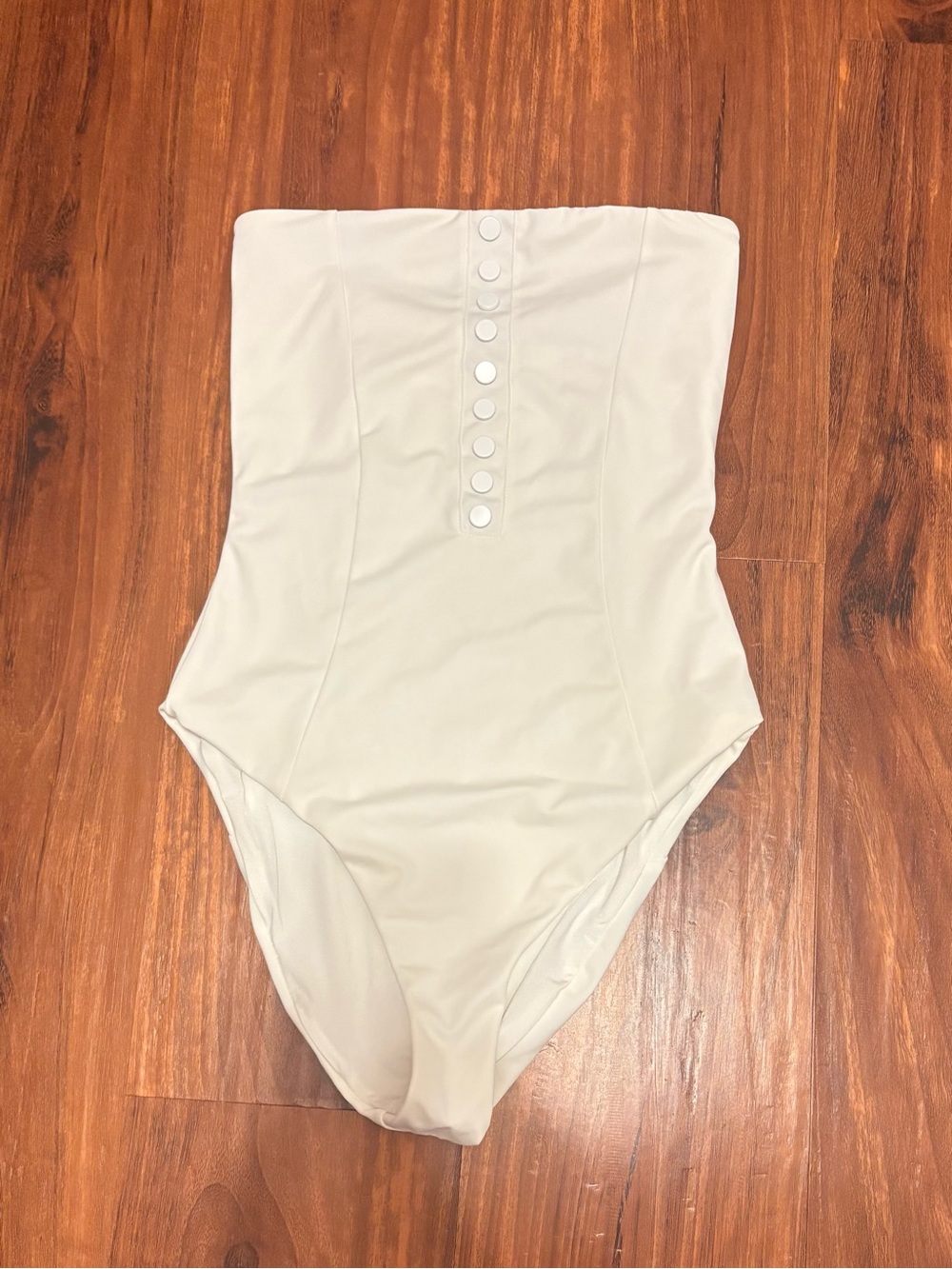 Onia Adrienne One Piece Strapless Swimsuit White